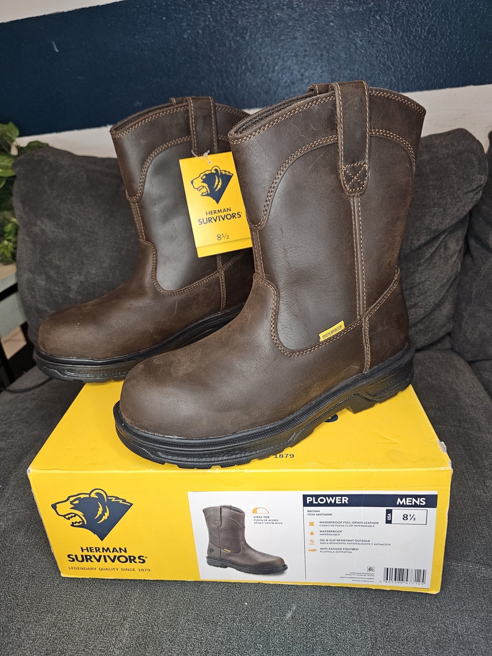 Herman Survivors Men's Brown Work Boots - Plower